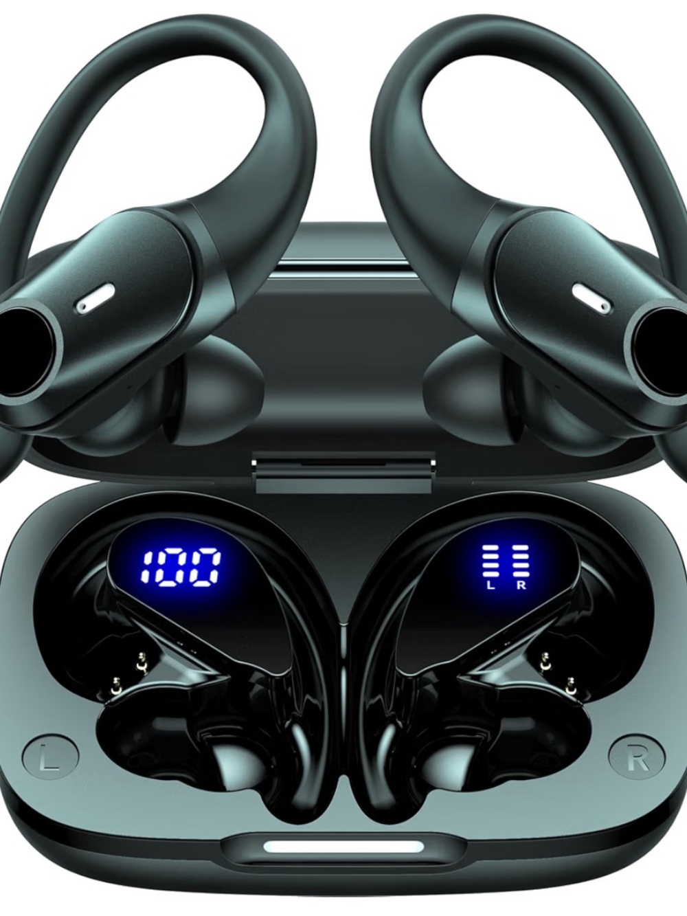 GOLREX Wireless Sports Earbuds with Charging Case - Black NEW, Sealed